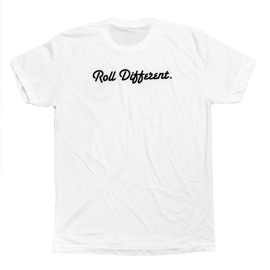 Badge Crewneck T-Shirt - White - Rolling Projects