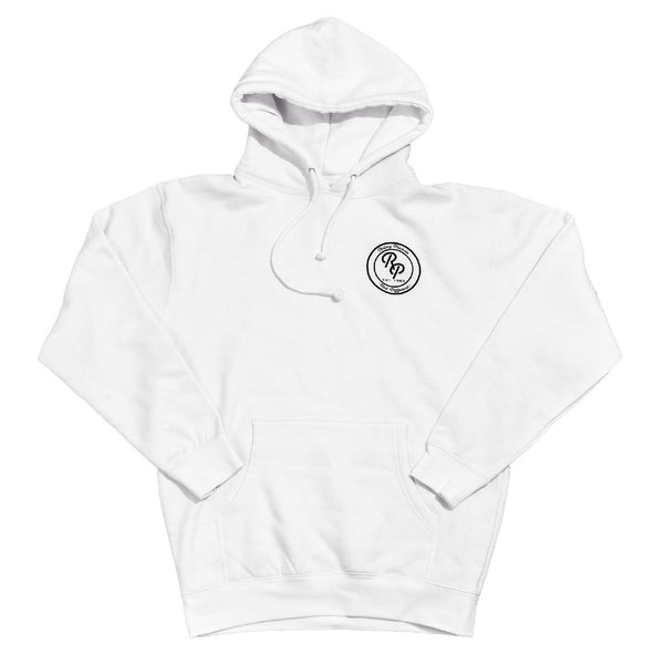 Badge Pullover Hoodie - White - Rolling Projects