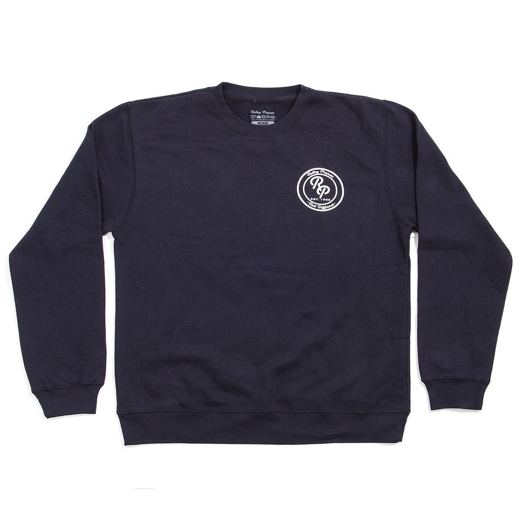 Badge Crewneck Sweatshirt - Navy - Rolling Projects