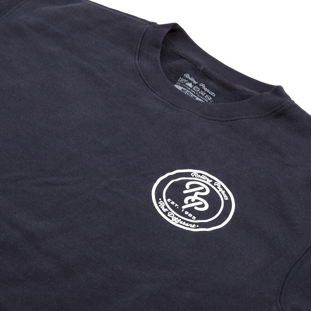 Badge Crewneck Sweatshirt - Navy - Rolling Projects