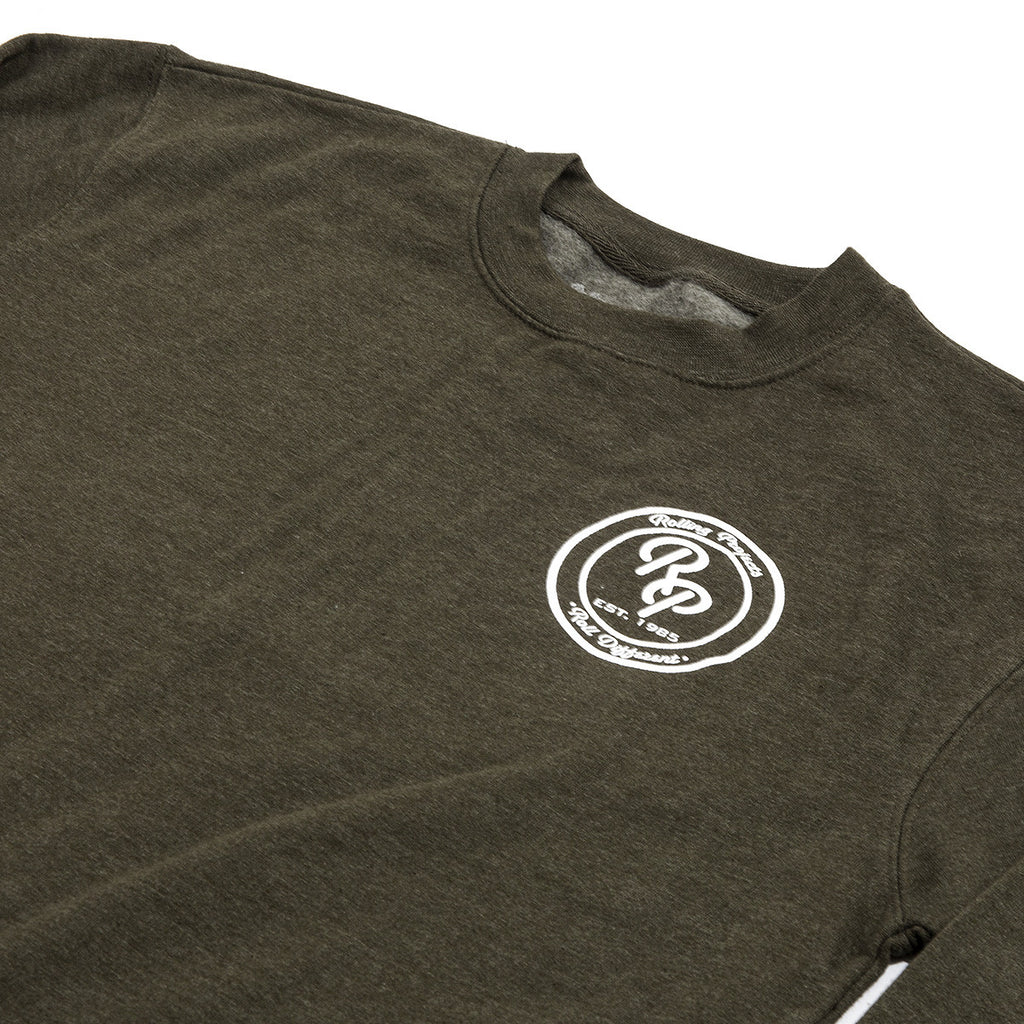 Badge Crewneck Sweatshirt - Army Green - Rolling Projects