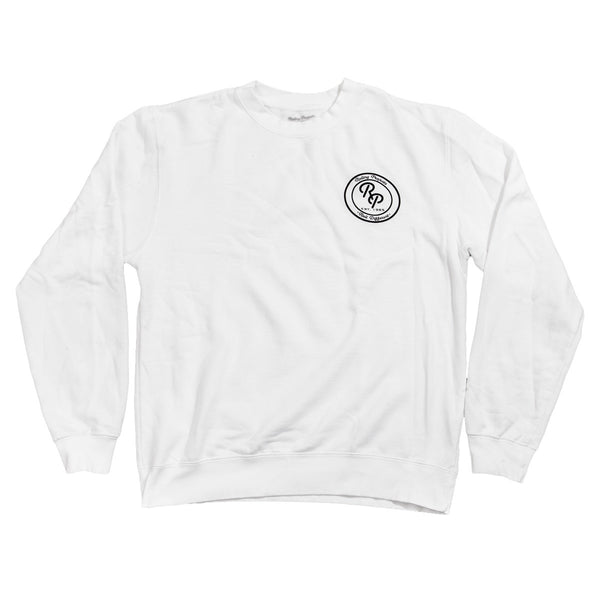 Badge Crewneck Sweatshirt - White - Rolling Projects