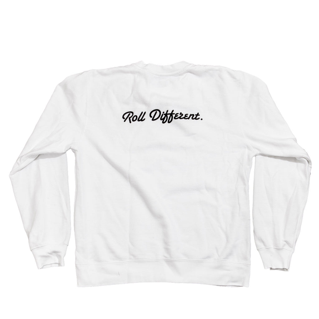 Badge Crewneck Sweatshirt - White - Rolling Projects